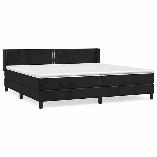 Vidaxl Boxspringbett Mit Matratze Schwarz 200x200 Cm Samt günstig online kaufen