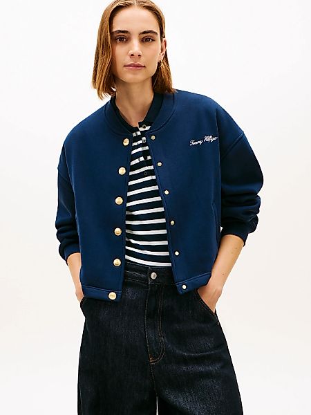 Tommy Hilfiger Strickjacke "GOLD BTN HWK BOMBER" mit goldfarbenen Knöpfen günstig online kaufen