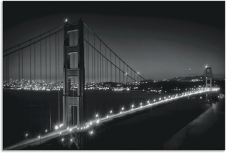 Artland Alu-Dibond-Druck "Golden Gate Bridge am Abend" San Francisco 1 Stk. günstig online kaufen