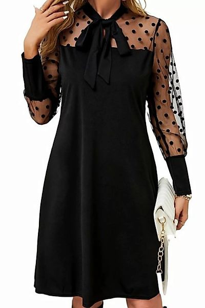 ZWY Minikleid Sommerkleid Damen Langarm V-Ausschnitt Kleid A-Linie Kleid günstig online kaufen