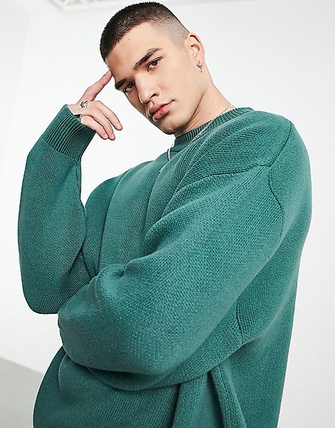 Weekday – John – Oversize-Pullover in Dunkelgrün günstig online kaufen
