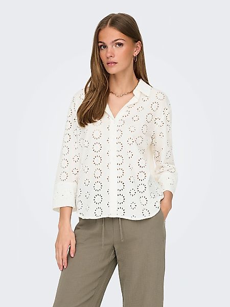 JDY Hemdbluse "JDYTALLIE 3/4 LONG SHIRT WVN NOOS" mit Lochstickerei-Detail günstig online kaufen