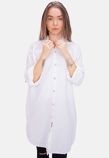 Seasons of April Hemdbluse Oversized Musselinbluse günstig online kaufen
