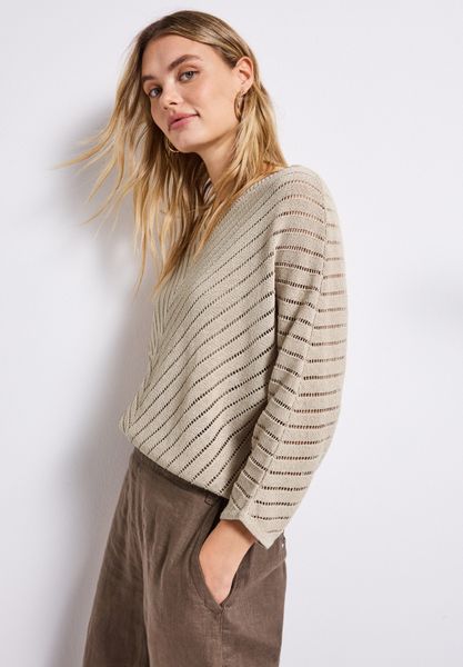 STREET ONE Strickpullover mit durchscheinenden Häkel-Details günstig online kaufen