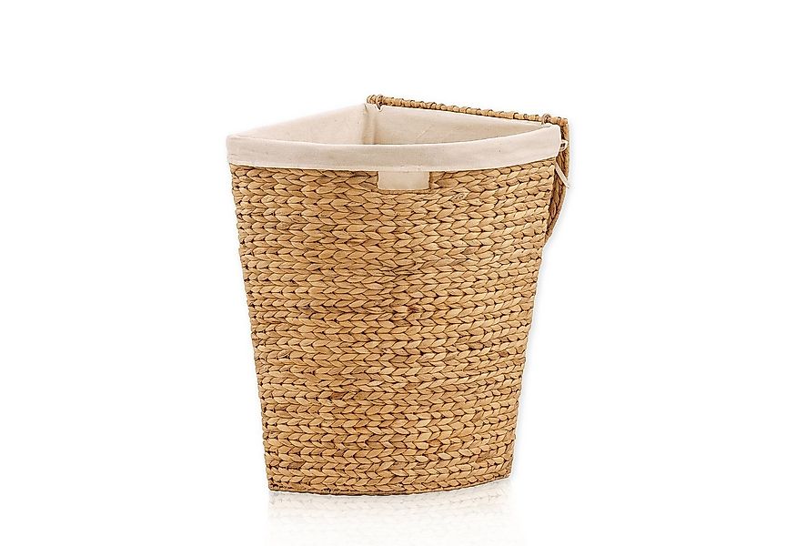 Lycce Wäschekorb Wäschekorb mit Deckel Eckwäschetruhe Wasserhyazinthe natur günstig online kaufen