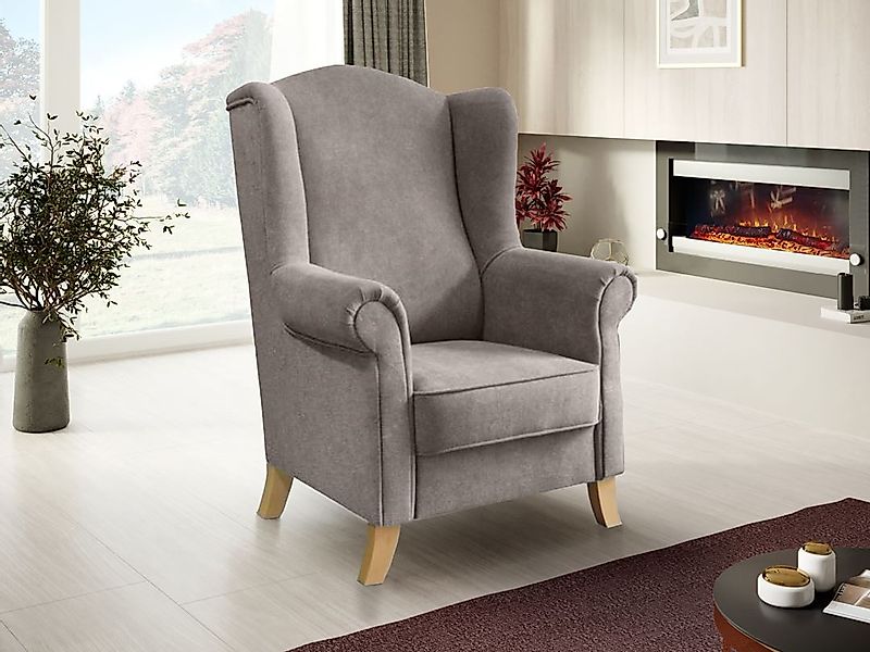 Beautysofa Ohrensessel LEONARDO Sessel Wohnzimmersessel, Fernsehsessel günstig online kaufen