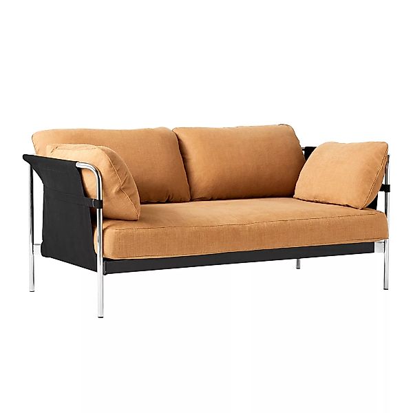 HAY - Can 2.0 2-Sitzer Sofa Gestell Stahl verchromt - braun/Stoff Romo Lina günstig online kaufen