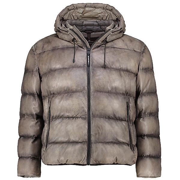 Milestone Wattierte Steppjacke aus Leder Farbe grau Größe: 62 günstig online kaufen