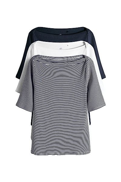 The Set T-Shirt The Set Langarmshirts, U-Boot-Ausschnitt, 3er-Pack (3-tlg) günstig online kaufen