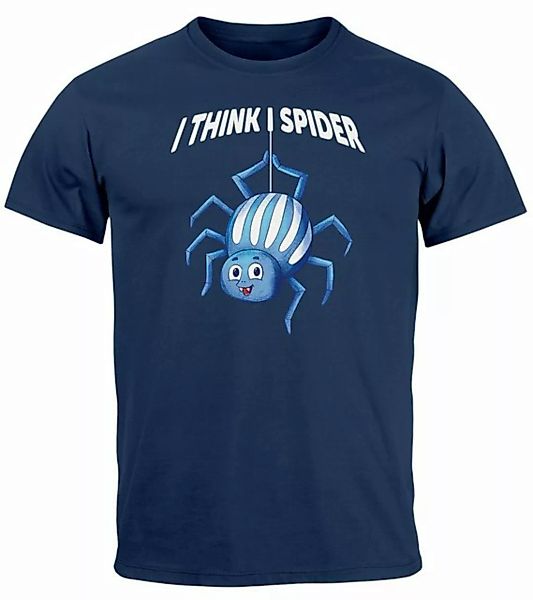 MoonWorks Print-Shirt Herren T-Shirt I Think I Spider Denglisch Ich glaub i günstig online kaufen