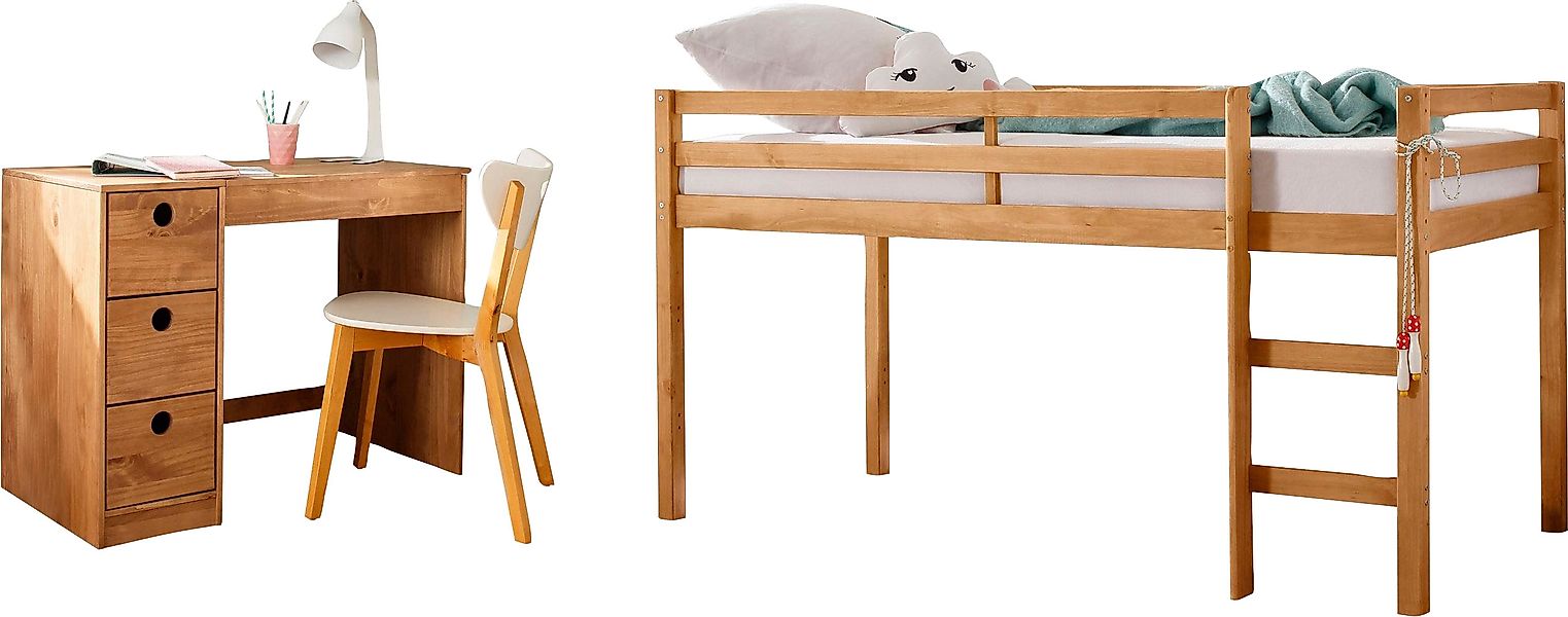 Lüttenhütt Jugendzimmer-Set »Alpi«, (Spar-Set, 2 tlg.), Hochbett und Schrei günstig online kaufen