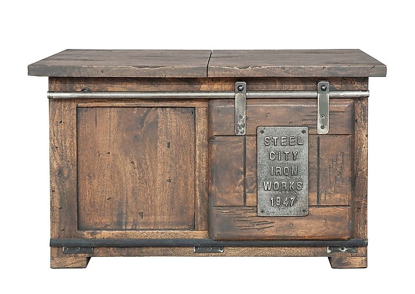 Woodroom Truhentisch Pali (Mango massiv gewachst dunkelbraun lackiert 76x45 günstig online kaufen