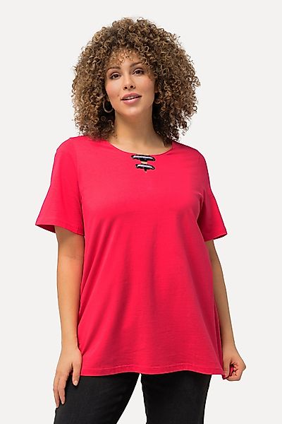 Ulla Popken T-Shirt T-Shirt Schnürung A-Linie günstig online kaufen