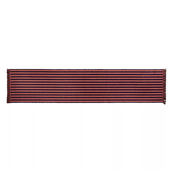 HAY - Stripes and Stripes Teppich/Läufer 300x65cm - marine Kakao/LxB 300x65 günstig online kaufen