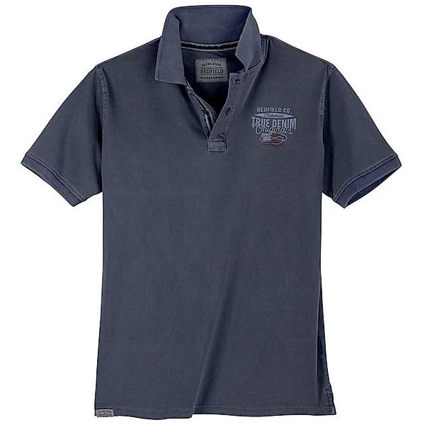 redfield Poloshirt Redfield Poloshirt XXL Vintage Brustprint denimblau günstig online kaufen