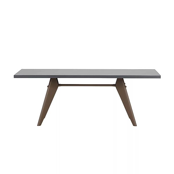 Vitra - EM Table Prouvé Tisch - asphalt grau/HPL/Gestell chocolate braun günstig online kaufen