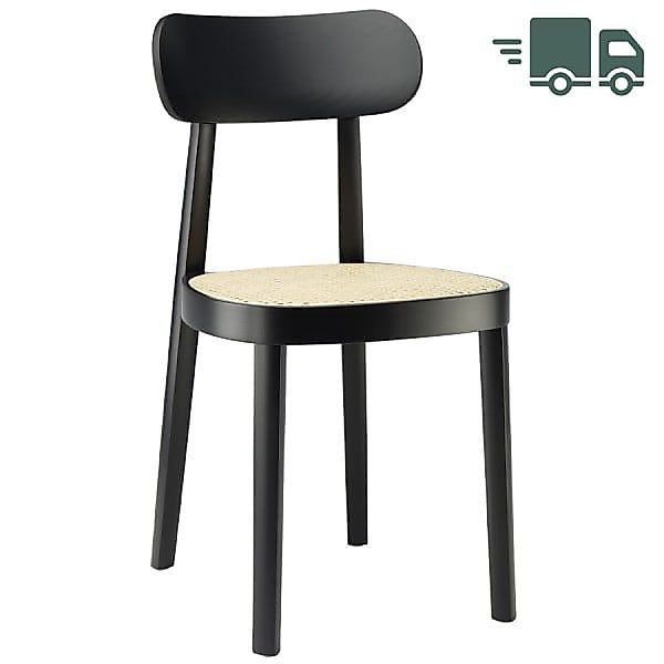 THONET 118 Holzstuhl | Rohrgeflecht-Sitz | Buche gebeizt schwarz günstig online kaufen