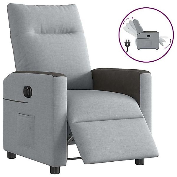 vidaXL Relaxsessel Elektrisch Hellgrau Stoff 3324038 günstig online kaufen