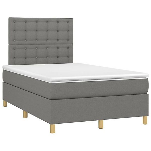 vidaXL Boxspringbett, Boxbett mit Matratze Dunkelgrau 120x190 cm Stoff günstig online kaufen