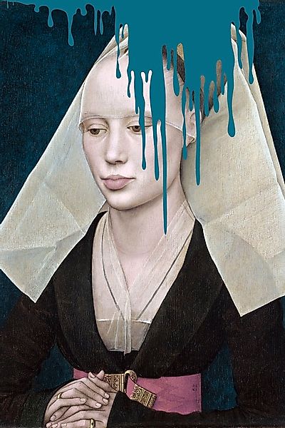 queence Acrylglasbild »Nonne mit Farbklecks« Bilder von Frauen   Formen   F günstig online kaufen