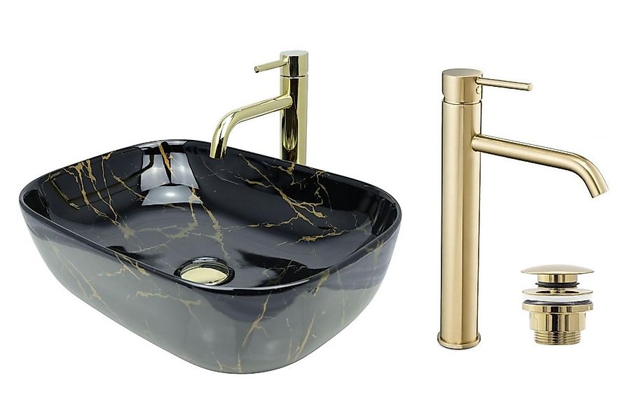 GTM Design Aufsatzwaschbecken BELINDA Modern Waschbeckenm Oval günstig online kaufen