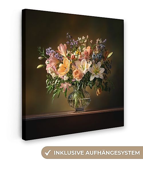 OneMillionCanvasses® Leinwandbild Gläser - Blumen - günstig online kaufen