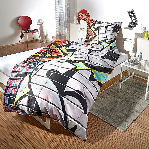 BETTWARENSHOP Bettwäsche Graffiti, Renforce, 2 teilig, günstig online kaufen