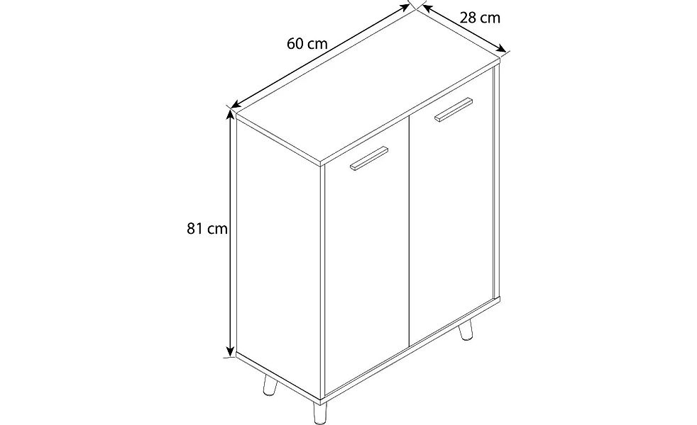 Sideboard  Landos ¦ weiß ¦ Maße (cm): B: 60 H: 81,4 Kommoden & Sideboards > günstig online kaufen