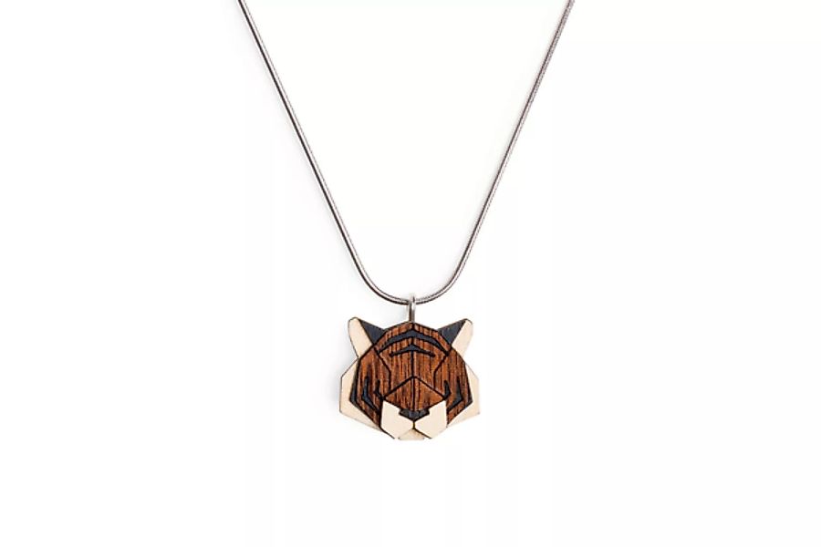 Halskette Tiger | Kette Mit Anhänger Aus Holz | Tier Motiv | Tiger günstig online kaufen