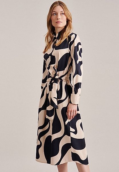 seidensticker Sommerkleid Schwarze Rose Kragen Druck günstig online kaufen