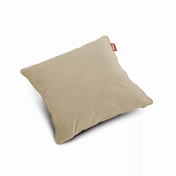 Kissen Square Velvet textil beige / Recycling-Velours - 50 x 50 cm - Fatboy günstig online kaufen