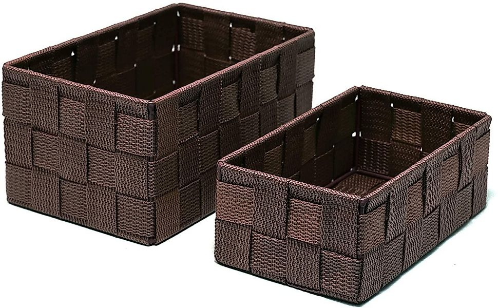 Lashuma Aufbewahrungskorb (Set, 2 St), eckige Badezimmer Körbchen braun günstig online kaufen