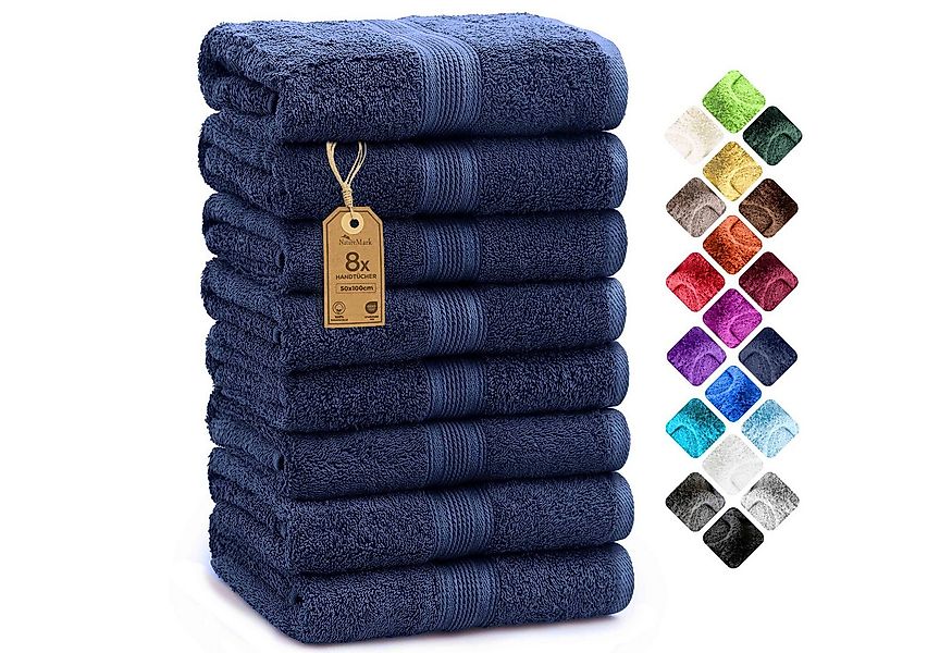 NatureMark Handtücher 8er-Set Frottier Handtücher 50x100cm, 100% Baumwolle günstig online kaufen