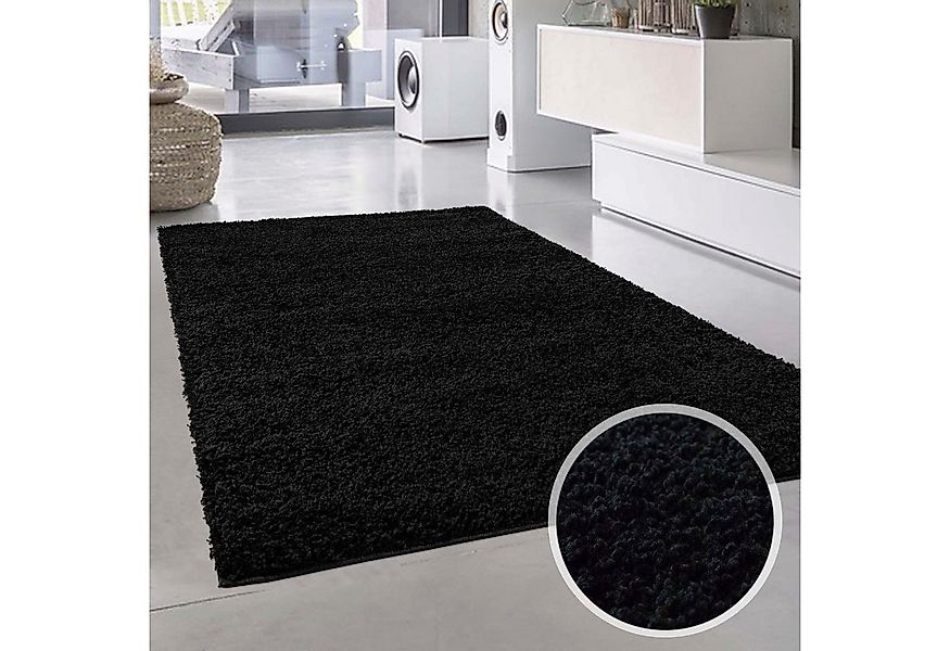 Carpet City Hochflor-Teppich Shaggi uni 500, rechteckig, Höhe: 30 mm, Läufe günstig online kaufen