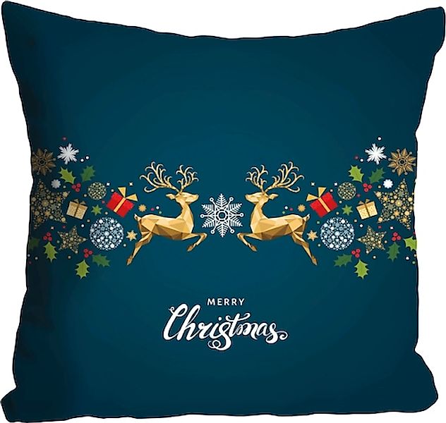queence Dekokissen »David«, Kissenhülle,Merry Christmas,Spruch,Festlich,Wei günstig online kaufen
