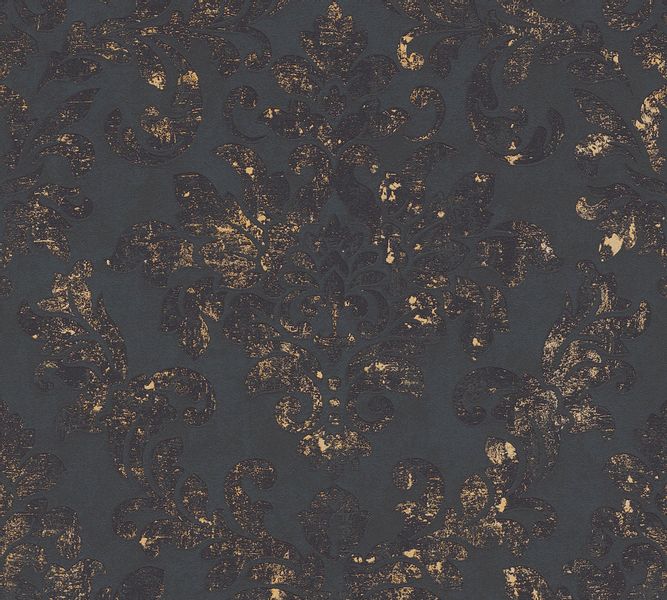 A.S. Création Tapete Barockmuster Schwarz und Gold 53 cm x 10,05 m AS-37413 günstig online kaufen