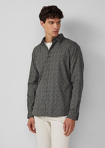 s.Oliver Langarmhemd Hemd Slim Fit: Baumwollhemd mit All-over-Print günstig online kaufen