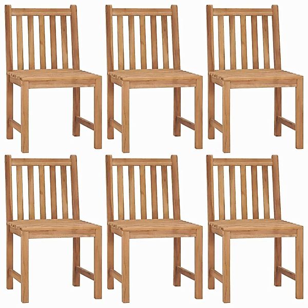 Gartenstühle 6 Stk. Mit Kissen Massivholz Teak günstig online kaufen