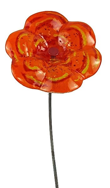 Cwwn Gartenstecker Zauberhafter Gartenstecker Glasblume orange günstig online kaufen