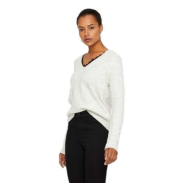 Vero Moda Iva L S Pullover M Light Grey Melange günstig online kaufen