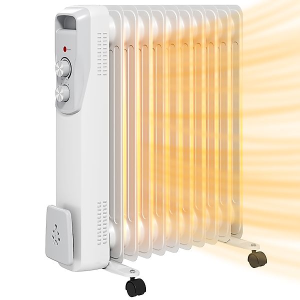 HOMCOM Ölradiator 2500 W mit 11 Heizelementen Elektrischer Heizkörper 3 Lei günstig online kaufen