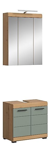 furnling Badmöbel-Set Scott, (2-St., LED-Spiegelschrank & Waschbeckenunters günstig online kaufen