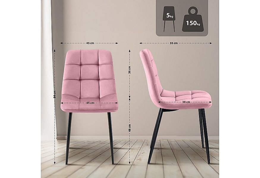 CLP Esszimmerstuhl Antibes (1er, 1 St), Polsterung mit Samt-Bezug, Metallge günstig online kaufen