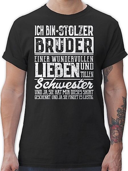 Shirtracer T-Shirt Ich bin stolzer Bruder einer tollen und wundervollen Sch günstig online kaufen
