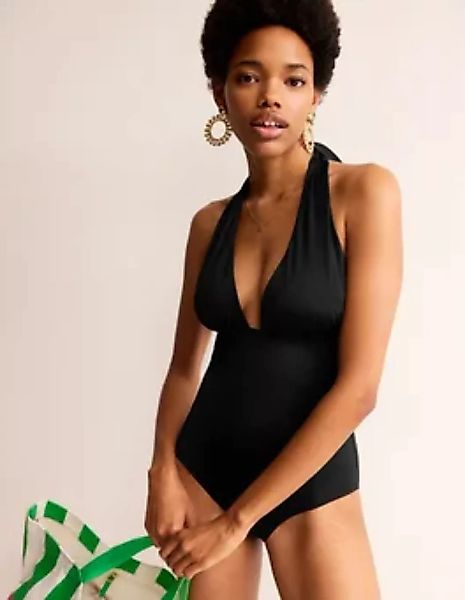 Merano Badeanzug mit tiefem V-Ausschnitt Damen Boden, Schwarz günstig online kaufen