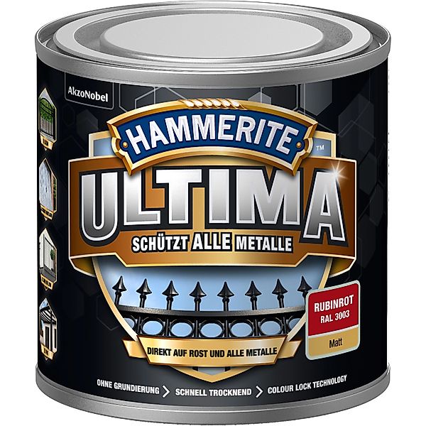 Hammerite Ultima Premium Metall-Schutzlack matt Rubinrot 250 ml günstig online kaufen