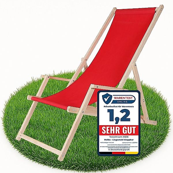 Melko Gartenstuhl Strandliege Liegestuhl Gartenliege Holz Freizeitliege Cam günstig online kaufen