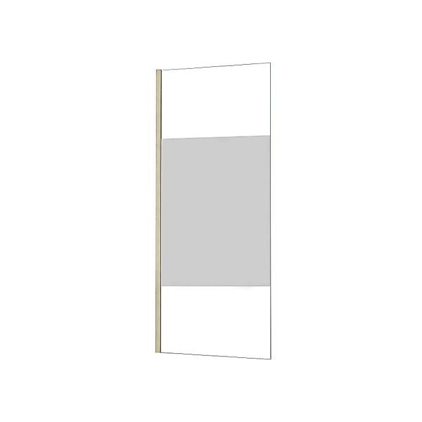 AICA Walk in Duschwand B.110xH.200cm mit 200cm Wandrahmen aus Goldfarbenem günstig online kaufen