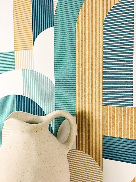 Newroom Vliestapete, Blau Tapete Modern Streifen günstig online kaufen
