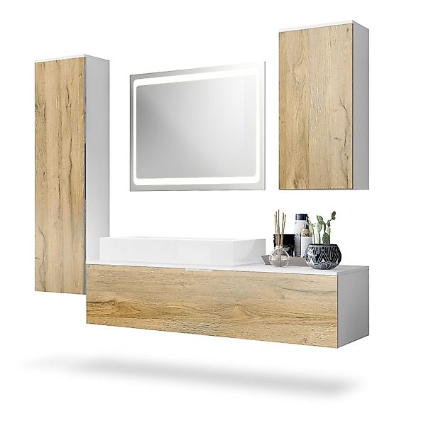 Vladon Badmöbel-Set Beach, (Badezimmer-Set mit 2 günstig online kaufen